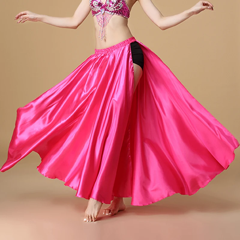 Performance Belly Dance Costume Saint Skirt 2-Sides Slit Skirt Sexy Women Oriental Belly Dance Skirt Female Dance Open Hem Skirt