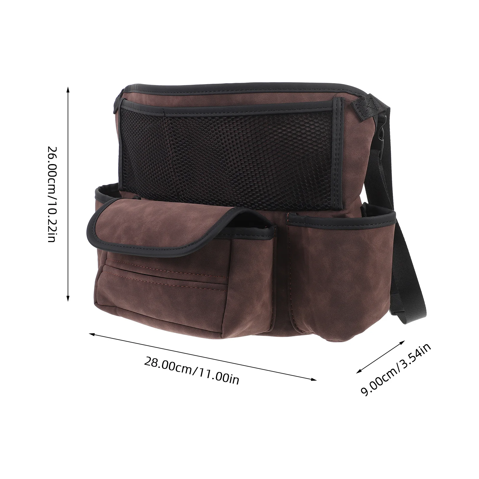 حقيبة تنظيم شبكية لتخزين السيارة، جيوب متعددة من البولي يوريثان، تصميم أنيق، سهل التركيب بين المقاعد، تحافظ على مرتبة السيارة #4