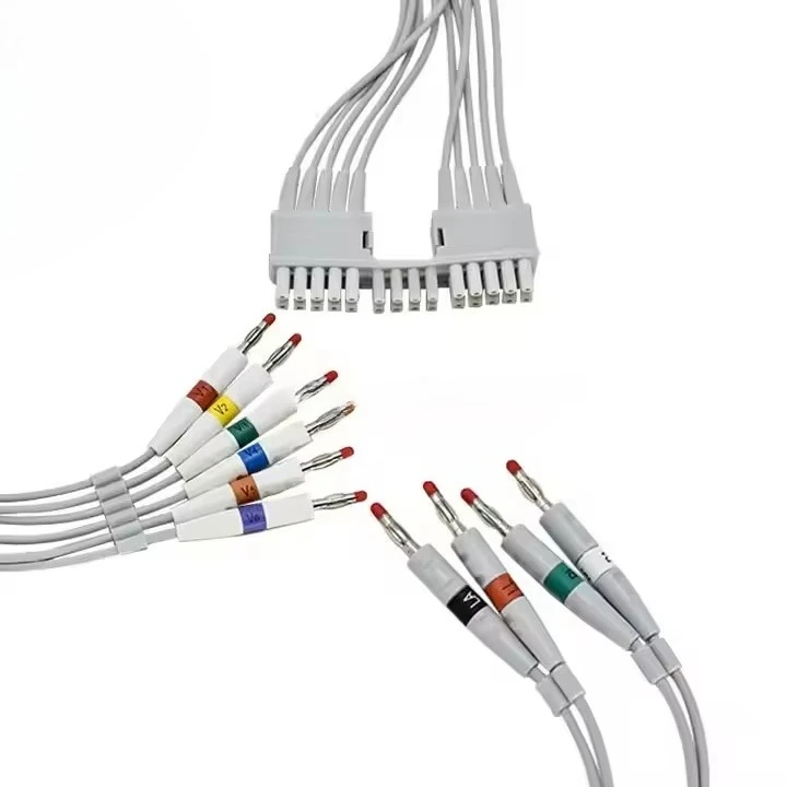 

Для Mortaras ELI 230/ELI 250C кабель ЭКГ 10-проводной банан 4,0 мм AHA совместимые медицинские расходные материалы