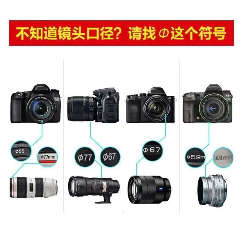 

For SONY A7 A7M7 A7R A7C ZV-E13 A350 ZV-E10 II A500 Camera Lens Cap Protective Cover Center Pinch Snap-on 49mm 52 55 58 62 67 72
