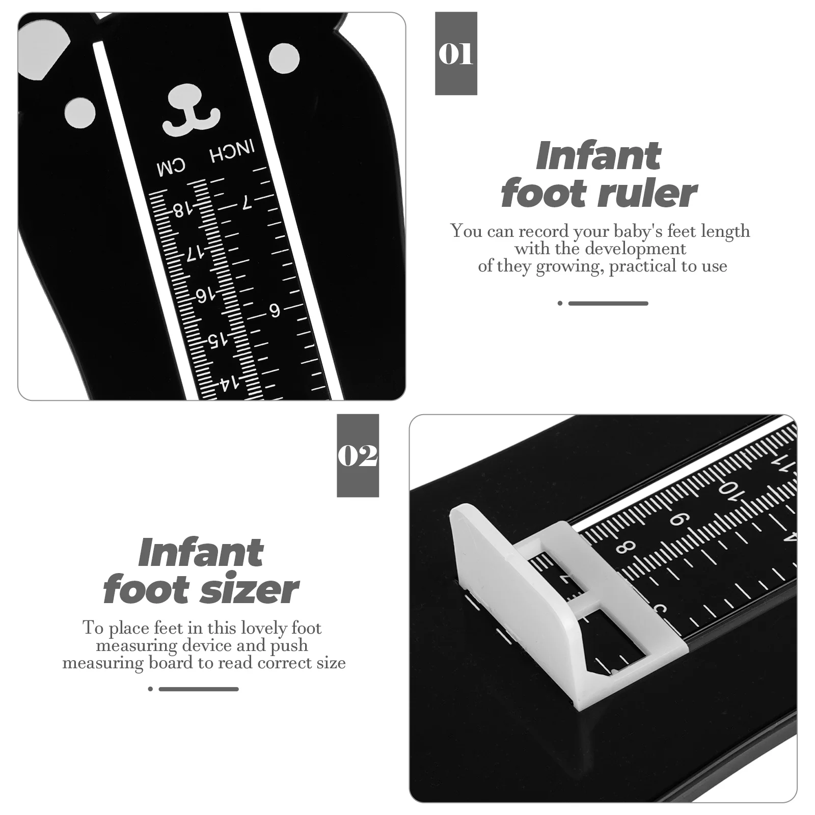 

Foot Measuring Device Tool for Shoe Instrument 's Size Tape Measure Gauge Abs Plastic Sizer