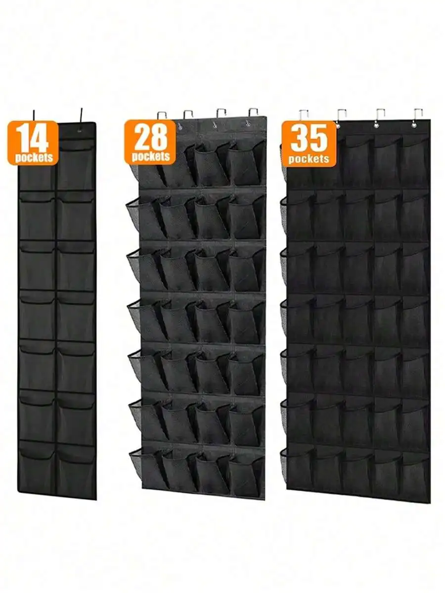 1pc Large Pocket Shoe Boxes On Doors, Hanging Shoe Boxes In Closets, Quality Clear Shoe Racks On Doors, Shoe Racks And Metal Hoo