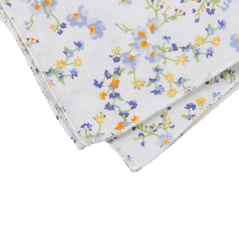 남성용 꽃 무늬 코튼 포켓 스퀘어 손수건 트렌디 한 정장 공식 액세서리 스퀘어 스카프 캐주얼 패션