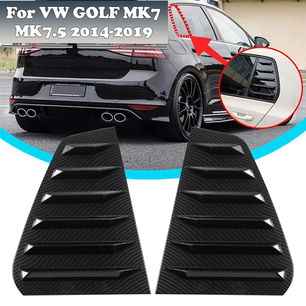 

New 2x Car Rear Window Blind Louver Shutter Side Vent Cover Trim For VW For GOLF MK7 MK7.5 2014-2019 For GTI / GTD / R MODELS