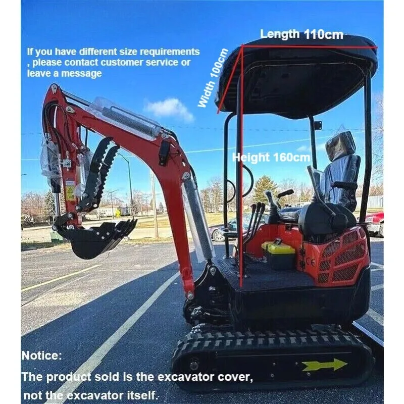 

Mini Digger Rain Cover Windproof Warm Awning PVC Cover For 1-2Ton Excavator