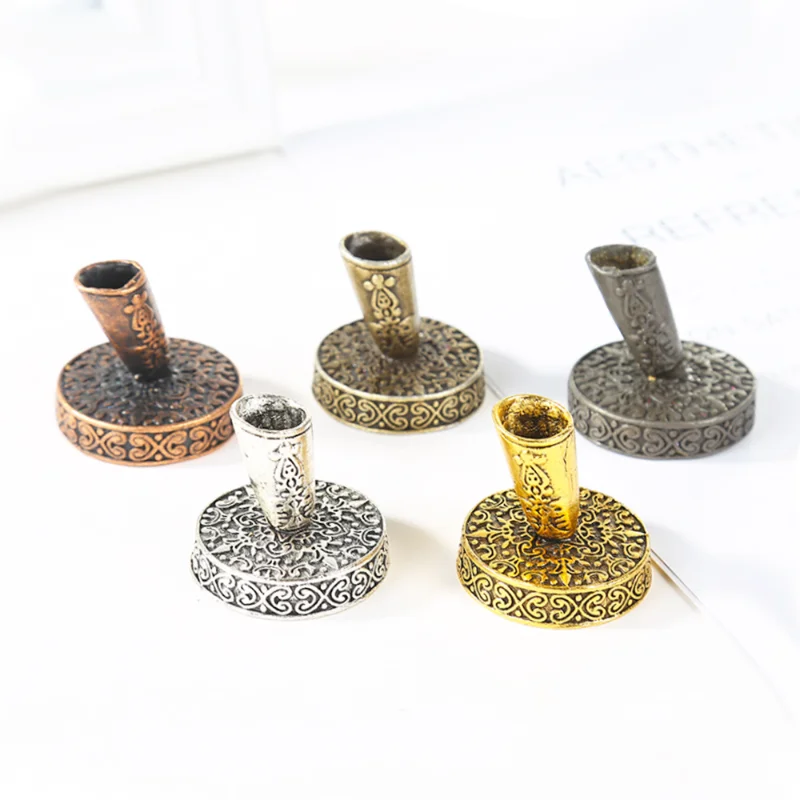 European Retro Metal Round Insertion Pen Holder Stand Bracket for Feather Quill Dip Pen Accessories Stationery Gifts