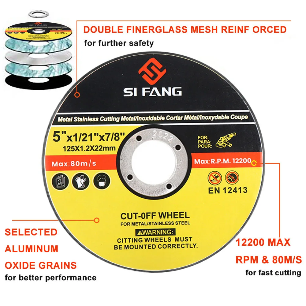 5 Inch Metal & Stainless Cutting Discs Cut Off Wheels Flap Sanding Discs Grinding Discs for Angle Grinder 125mm