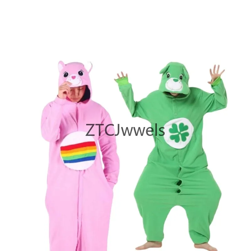 Cute Sun Bear Cosplay Hooded Pajamas Bodysuit Warm Animal Onesie for Adult Couple Home Role Play view 4