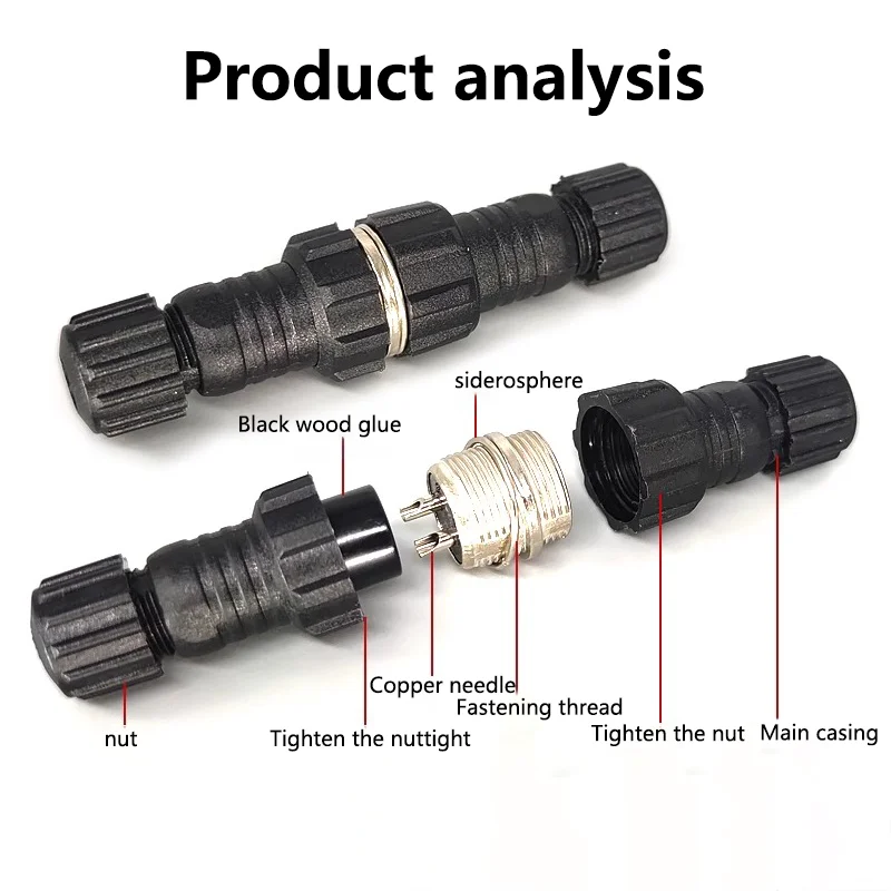 5Sets GX16 Aviation Connector M16 Waterproof Back Nut Docking Male&Female Plug And Socket 2/3/4pin 5pin 6pin7pin8pin9pin