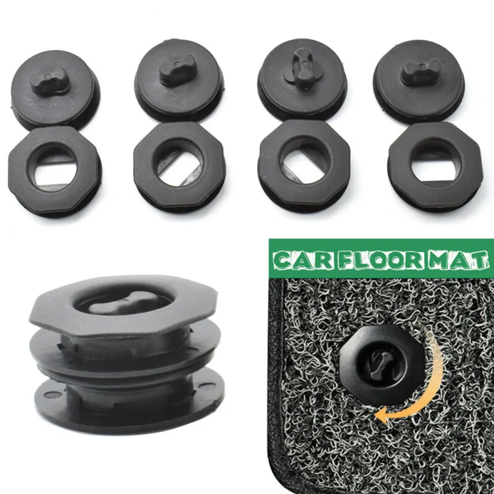 

Universal Car Floor Mat Clips Retainer Carpet Fixing Clamps Holders 4Set Black Car Carpet Floor Mat Clips Fastener Clamps