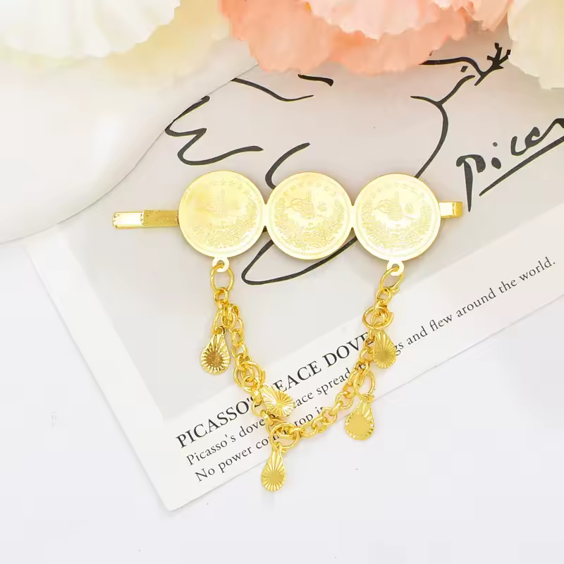 Ladies Metal Tassel Hair Clip Middle East India Style Coin Hair Accessories Bohemian Wedding Party Hairpins - Image 4