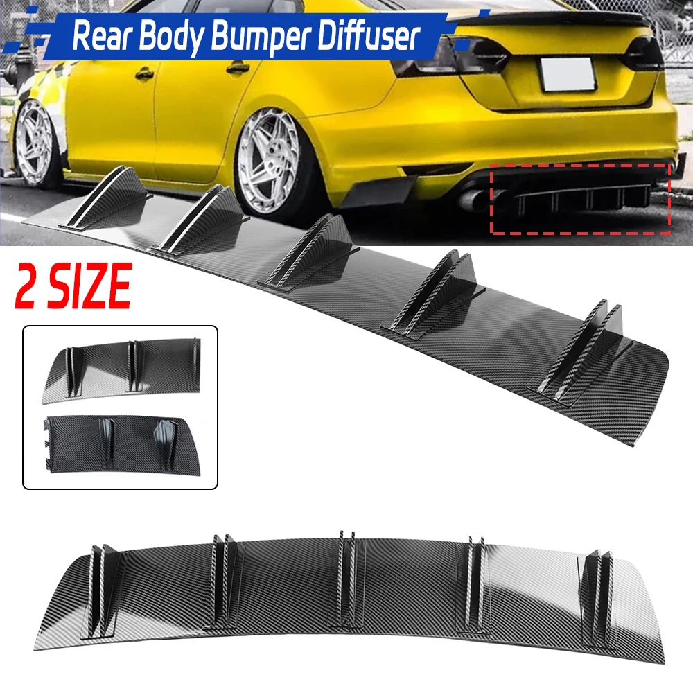 

2 Pcs Universal Car Rear Bumper Lip Diffuser 5-Fin Shark Fin Style Car Black Bumper for BMW E60 E46 E90 F30 for Audi A4 B8 A3 Q5