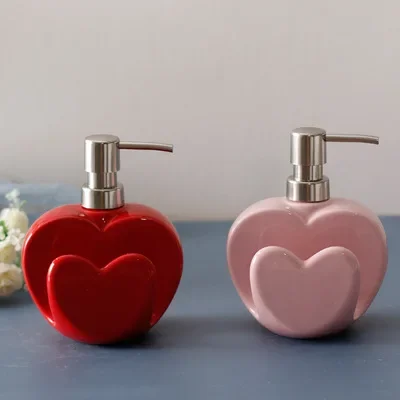 Lovely 450ml Ceramic Emulsion Bottle Shower Gel Shampoo Liquid Soap Dispenser Hand Sanitizer Bath Bottles  Bathroom acces