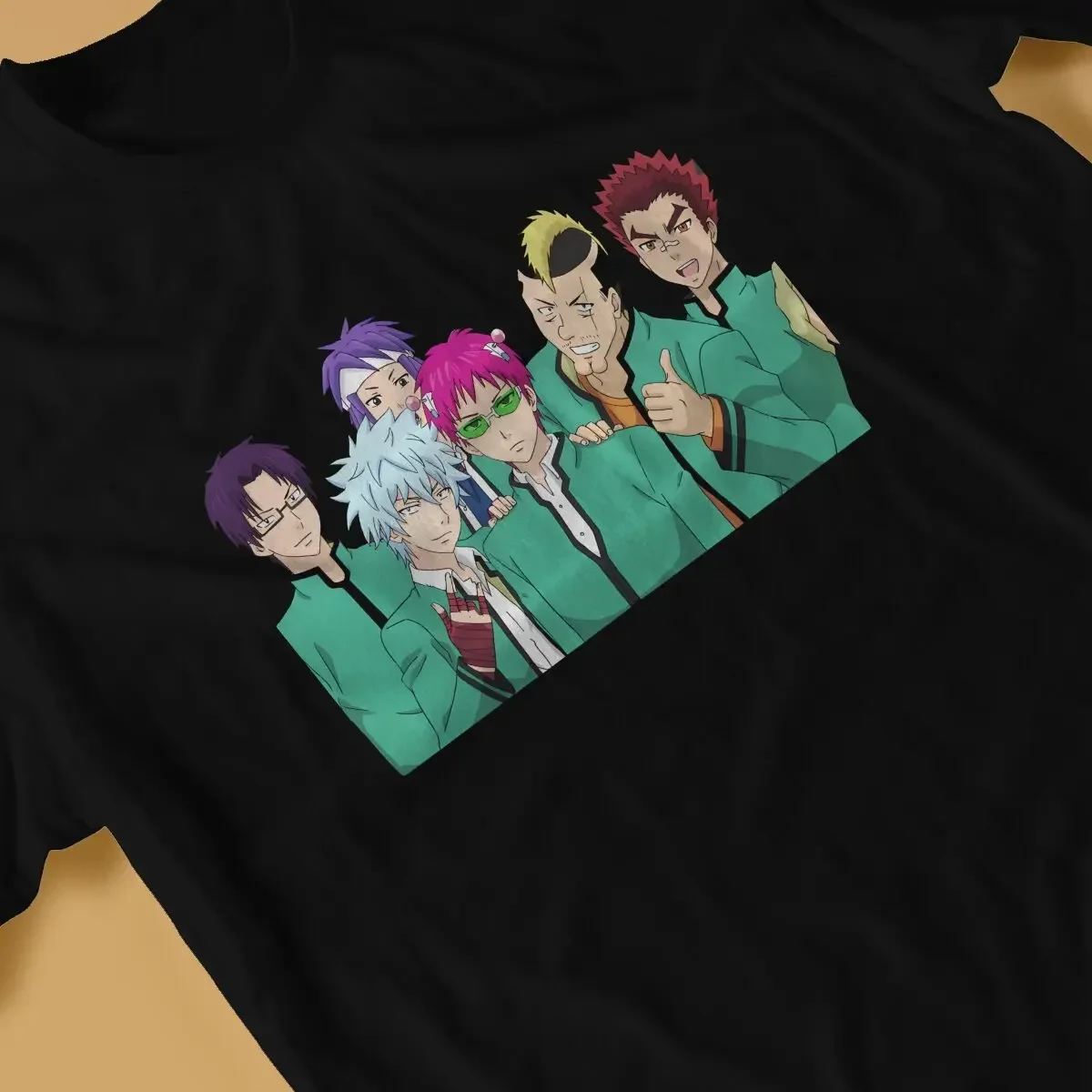 Friend Group Anime The functional Life Of Saiki K maglietta da uomo in fibra alternativa o-collo TShirt Harajuku
