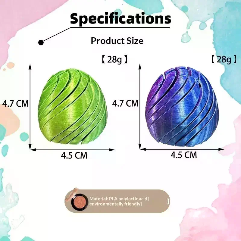 1Pcs 3D Printed Twistsphere  Props Gear Liquid Flow Ball With Rotating Design Anxiety Relief Toys Slime Ball  Toy
