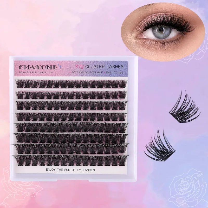 

Cluster DIY Cluster Segmented Lashes Natural 8 Rows 10-16mm Thick and Soft False Lash Extensions High Quality MakeupReusable