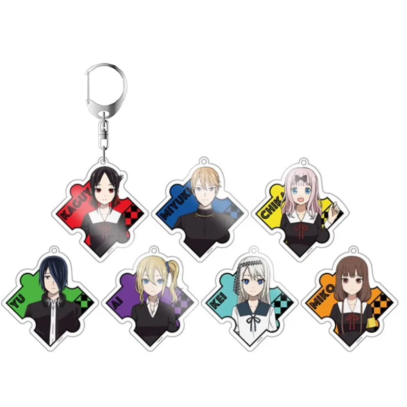 Game Shirogane Miyuki Shinomiya Kaguya Fujiwara Chika Iino Miko Hayasaka Ai Keychain Doll Anime Acrylic Keyring Pendant Gift