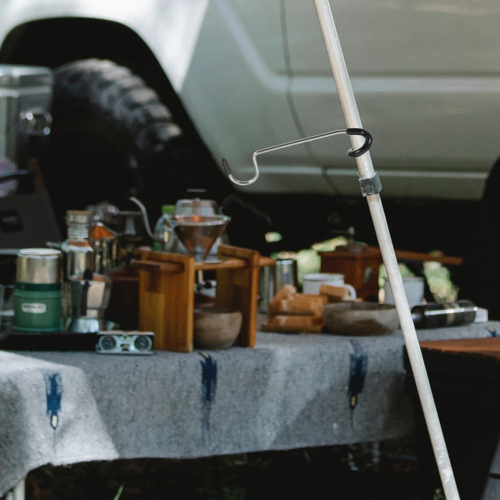 

3Pcs Stainless Steel Camping Hooks Rubber Coated for Hanging Camping Lights Lanterns Tent Poles Tree Branches