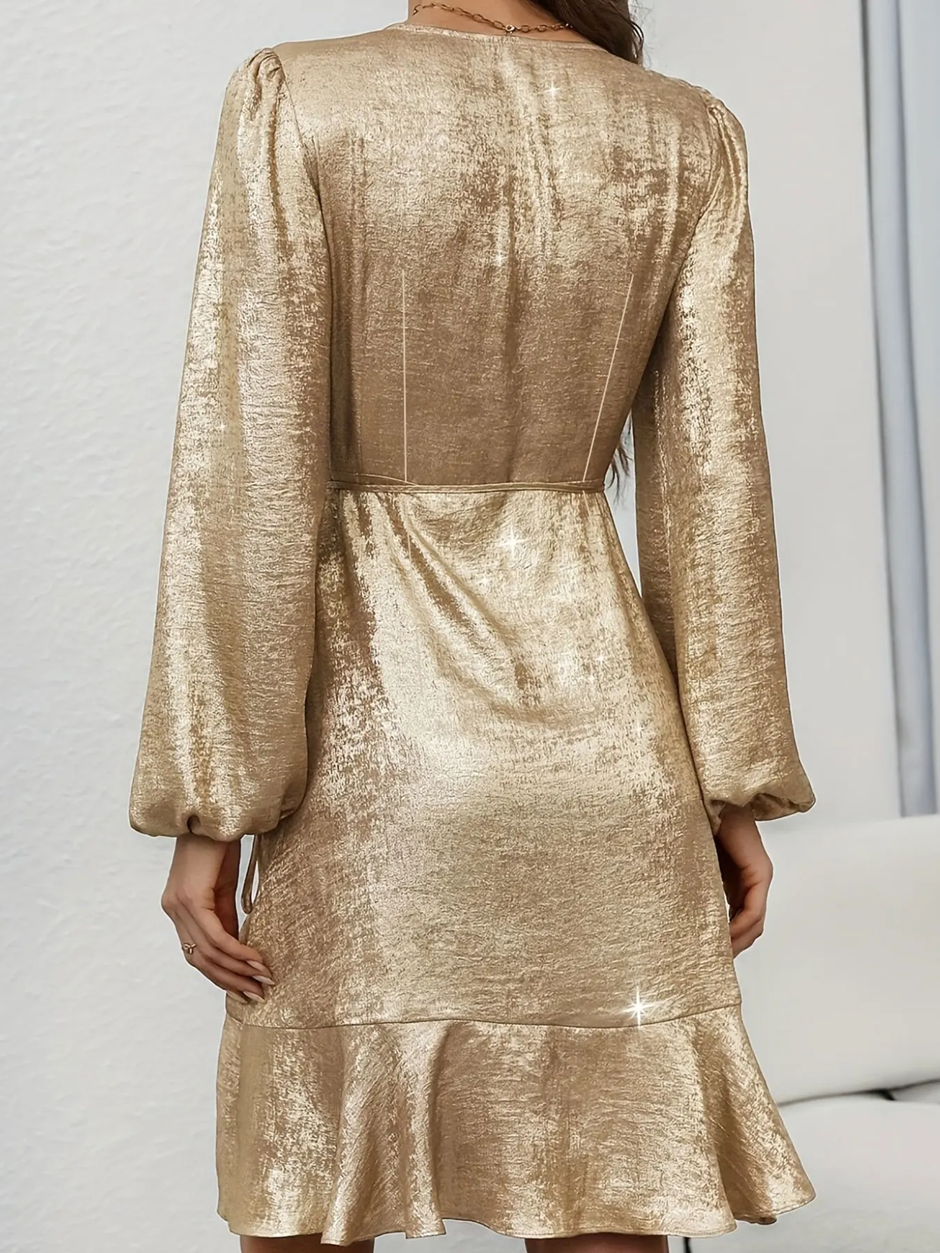 Ladies' large-size pure-color woven summer casual dress