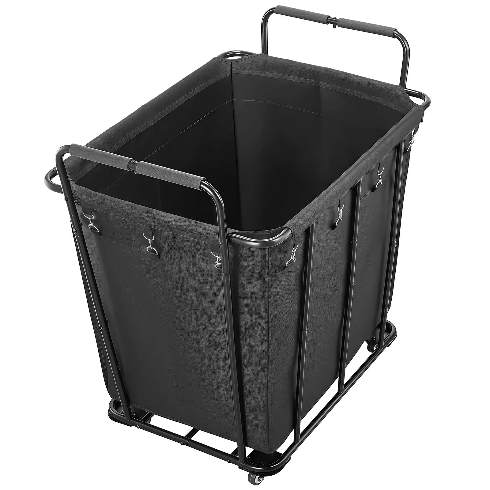SucceBuy Laundry Cart Rolling Grocery Utility with Wheels 60/90/100/260 lbs Shopping Basket for Laundry Shopping Luggage Black