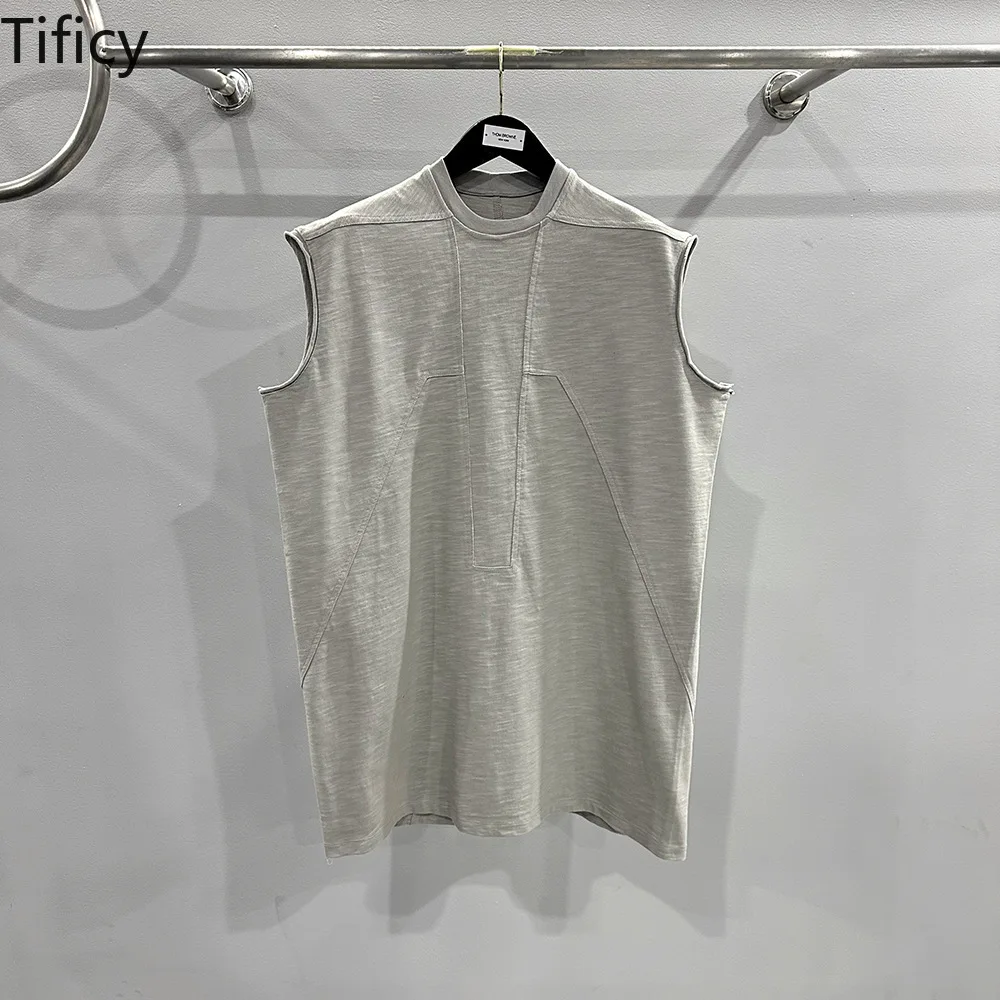 

TIFICY Fashion Men's Spring/Summer Bamboo Cotton TeesThick Splicing Knitted Loose Large Casual Sleeveless T-shirt Tops