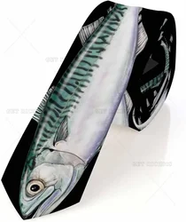 Funny Fish Men's Tie Halloween Men's Neckties for Mens Wedding Party Work Casual Holiday