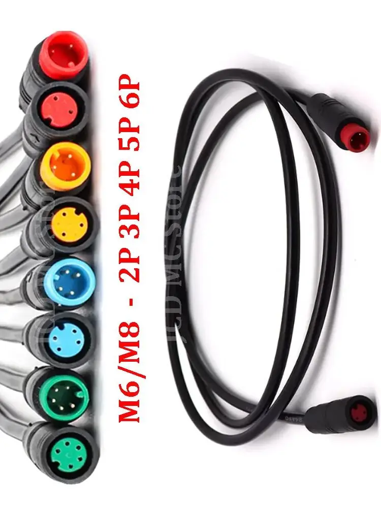 AliExpress NONE M6 M8 2 3 4 5 6 Pin Male to Female Ebike Electric Butt Cable Plug Connector Scooter Brake Waterproof Signal Sensor Cord 1 Meter