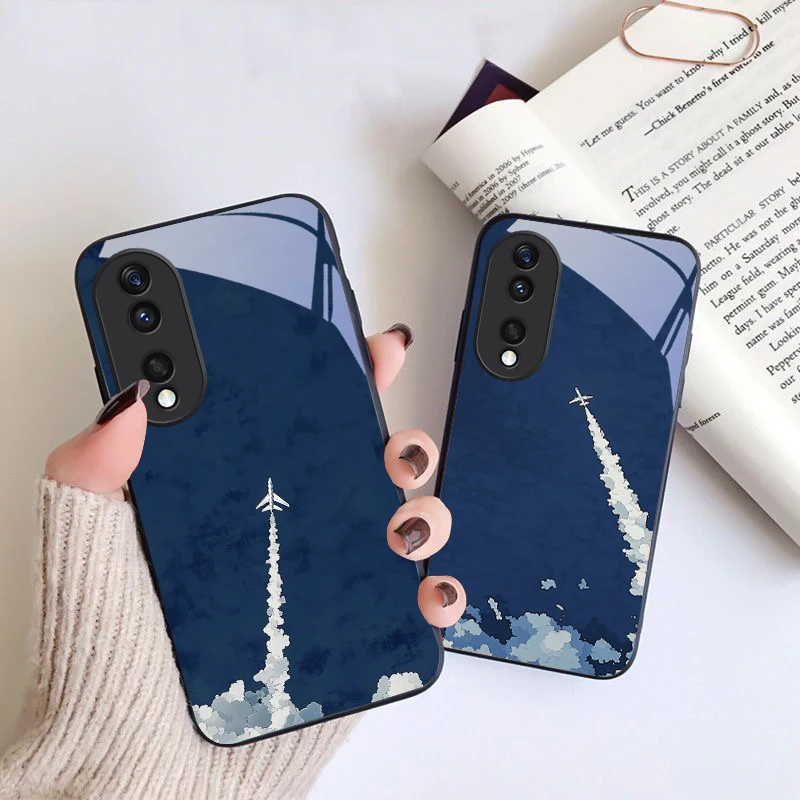 Символ самолета для Honor X5b Plus 6 8 9 X9c Smart 30 Max Magic 4 5 Pro 7 Lite 50 70 30 90 200 Черный стеклянный чехол для телефона Символ самолета для Honor X5b Plus 6 8 9 X9c Smart 30 Max Magic 4 5 Pro 7 Lite 50 70 30 90 200 Черный стеклянный чехол для телефона