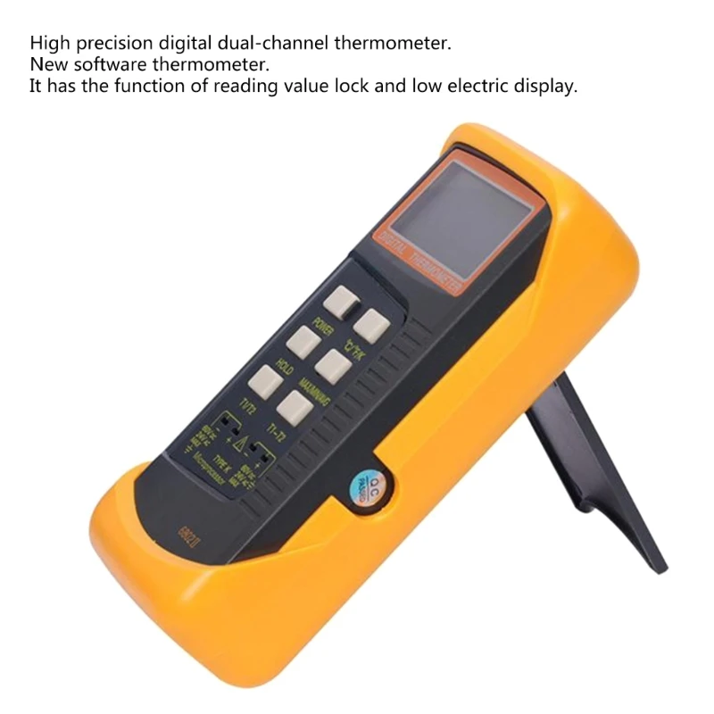 Handheld K Type Thermocouple Thermometer Lab Temperature Measurement with 4 Thermocouples Probes Sensor High Heat Meter