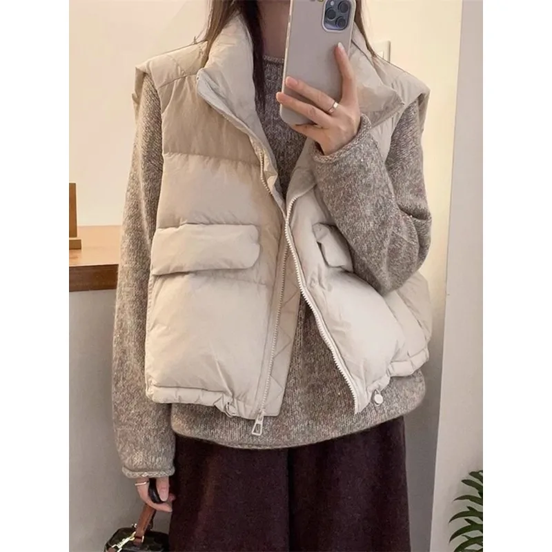 2025 New Autumn and Winter Fashion Lightweight Vest Women's Inside and Outside Waistcoat Women's Casual Loose Waist Jacket Coat