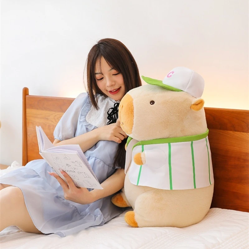 60cm Big Size New Capybara Stuffed Animal Kawaii Cartoon Doll Home Decoration Girl and Children's Pillow Festival Gift Toy