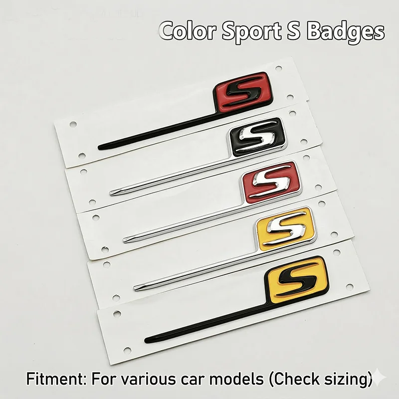 Image of 3D ABS S-Buchstaben-Logo Heckklappen-Emblem für Mercedes Benz AMG C63S E63S GLC63S Auto-Styling Kotflügel-Aufkleber