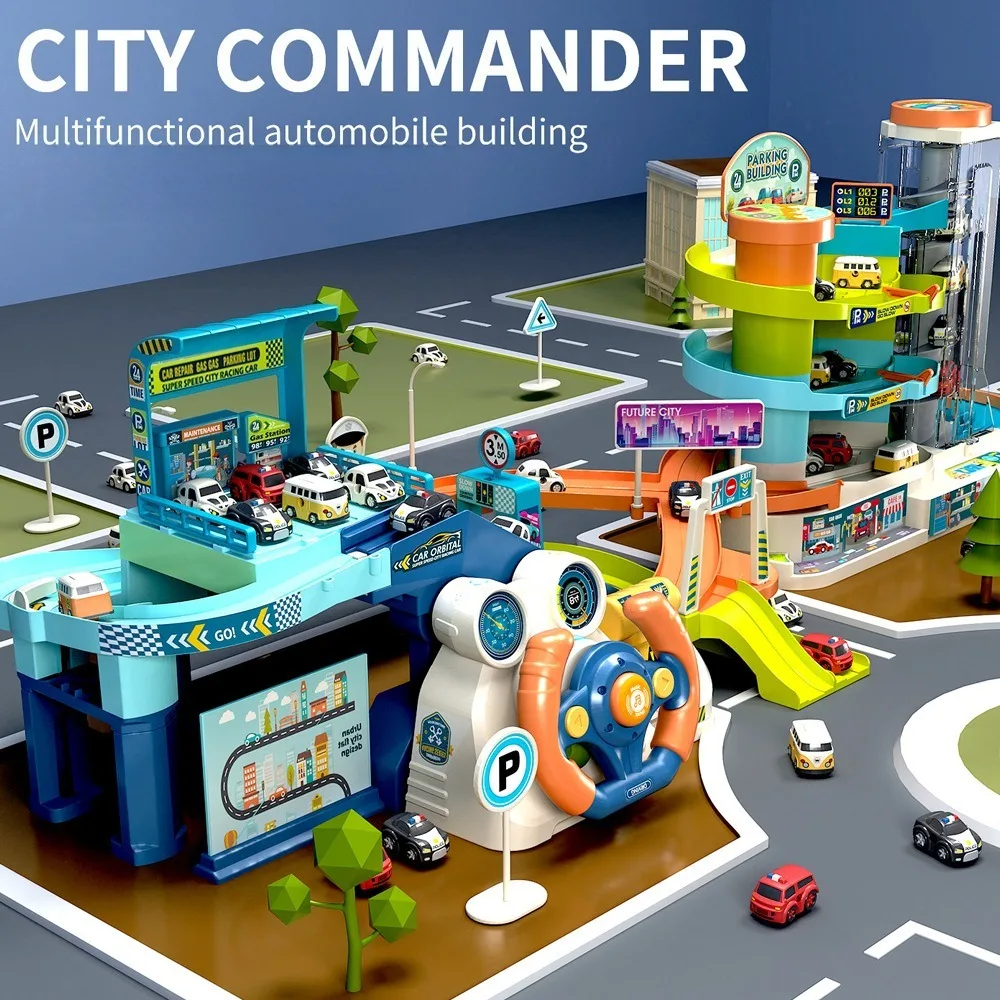 

Детская приключенческая игрушка для мальчиков, рулевое колесо, строительство автомобиля, парковка, обучающая игрушка, трек, автомобиль