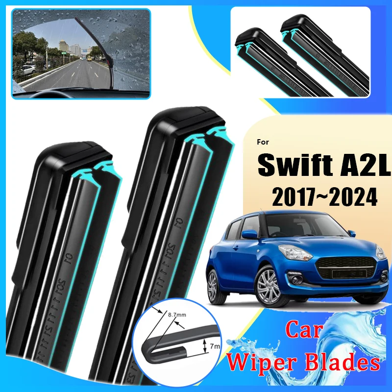 

Car Wiper Blades For Suzuki Swift A2L Mk3 2017~2024 2023 Double Rubber Strip Wipe Cleaning Brushe Protect Windshield Accessories