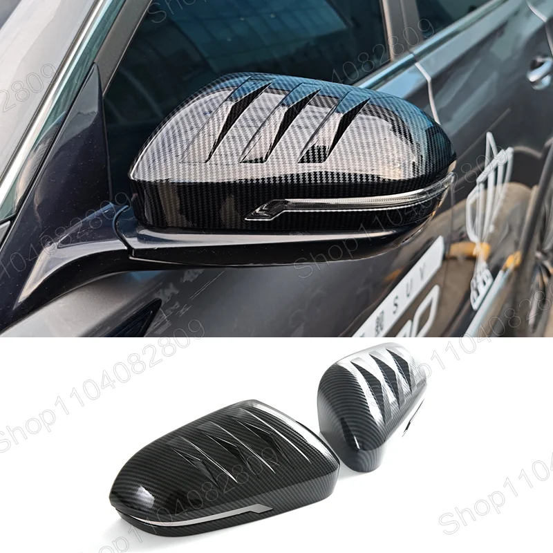 

For CHERY Tiggo 9 Tiggo 8Pro 2024 2025 Rear View Reversing Cover Trim Carbon Fiber Mirror Cow Horn Car Modified Accessories