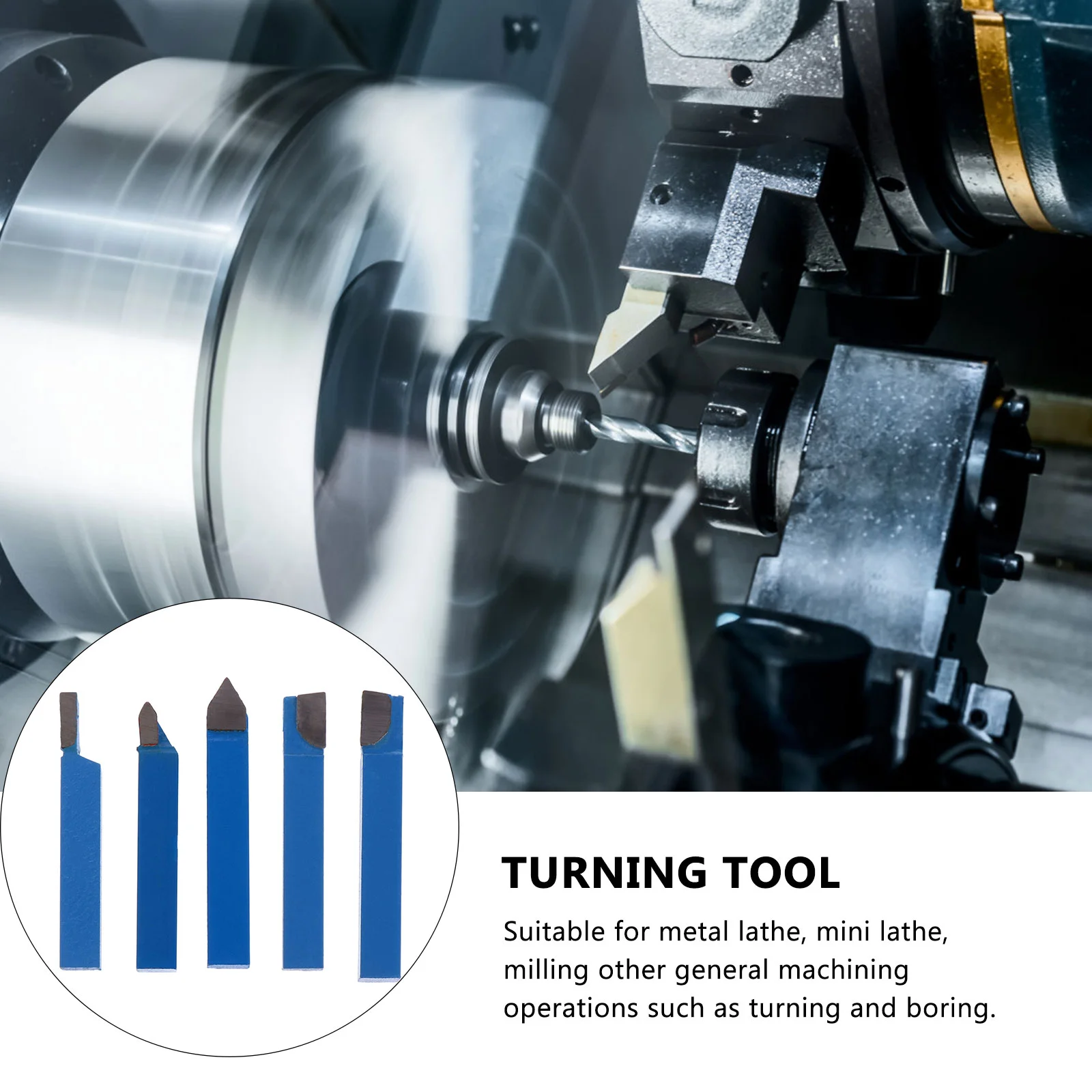 Juego de herramientas de corte de acero de tungsteno, herramientas de fresado de torneado versátiles, Mini Kit de torno de alta resistencia al desgaste, torneado de precisión, 5 uds.