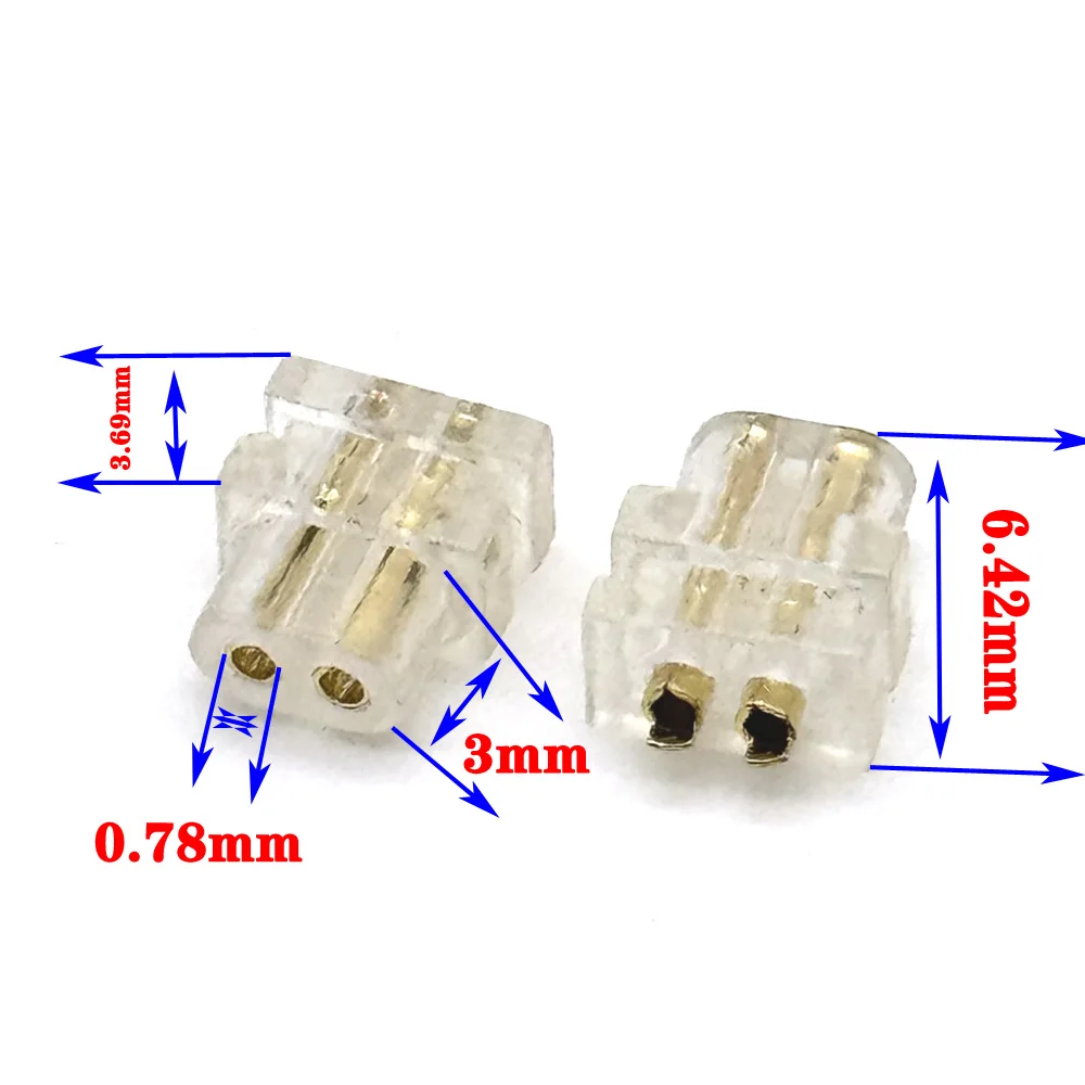 NEW 0.78mm 2pin Socket Female Double Pin Socket Male Diy Custom High-end Headphone Cable Accessories Pin Plug connector