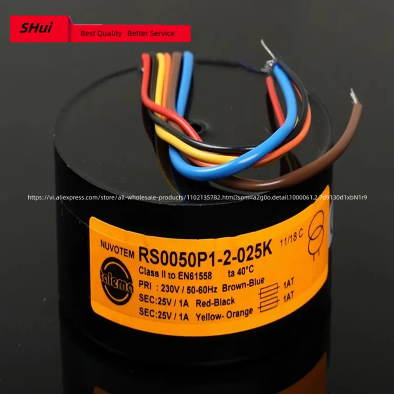 

Imported Talema sealed 50W dual 25V 50VA ring transformer has a fever ring.