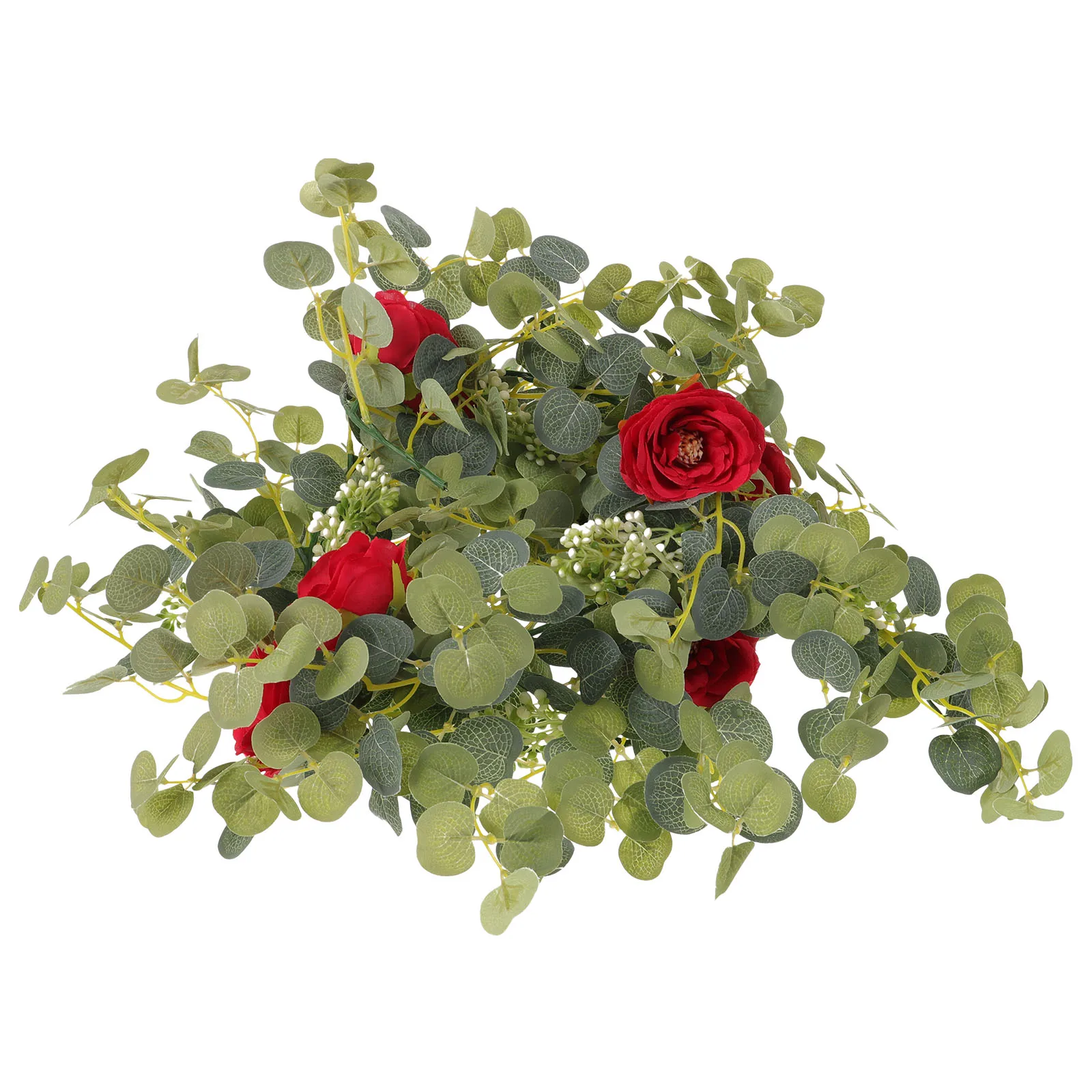 

Artificial Rose Wreath Garland Decor Heads Romantic Wall Hanging Home Party DIY Valentine Wedding Event Layout Decoration