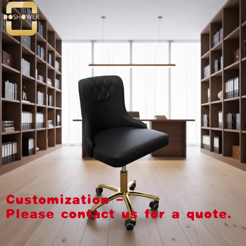 

Современная черная мебель для салонов красоты: кресло для клиентов и стул с высококачественной кожаной обивкой, офисное кресло для парикмахерских салонов S