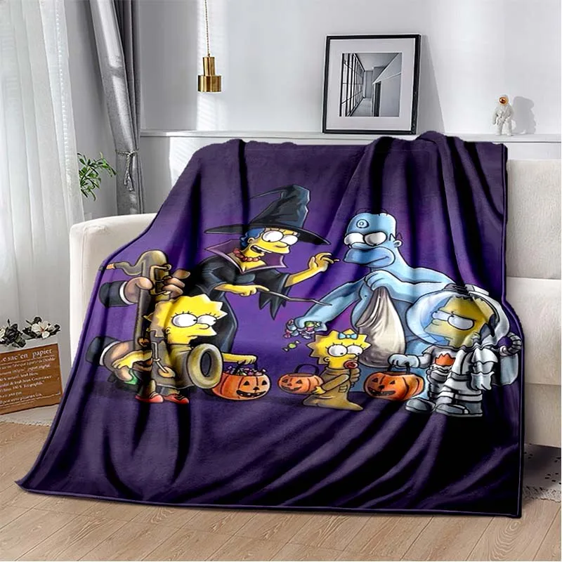 Disney The Simpsons Cartoon Blanket Travel Picnic Blanket Children's Adult Household Blankets Gift