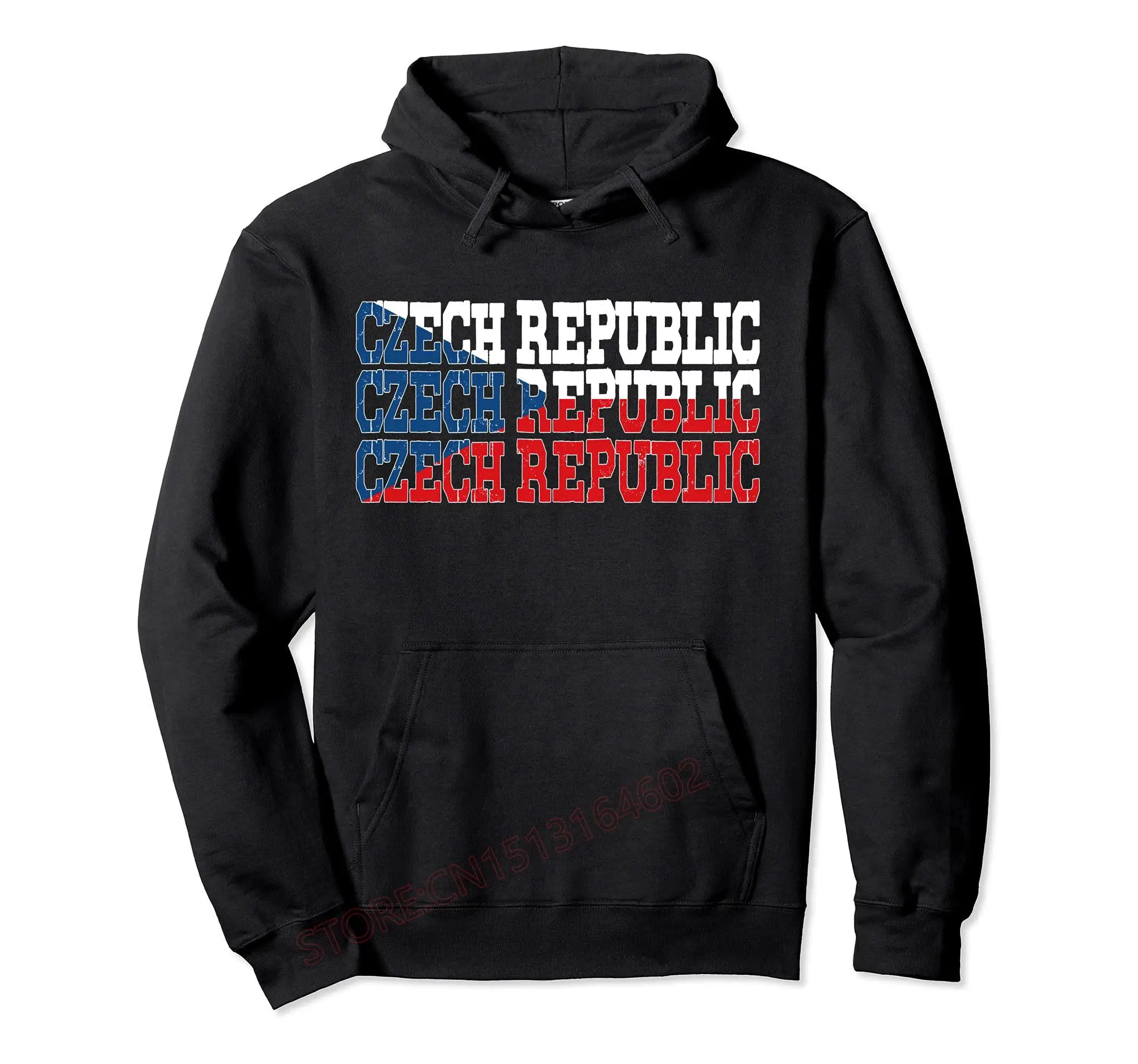 Czech Republic Flag Pullover Hoodie Men Women Unisex Cotton Hoodies Hip Hop Style Sweatshirt