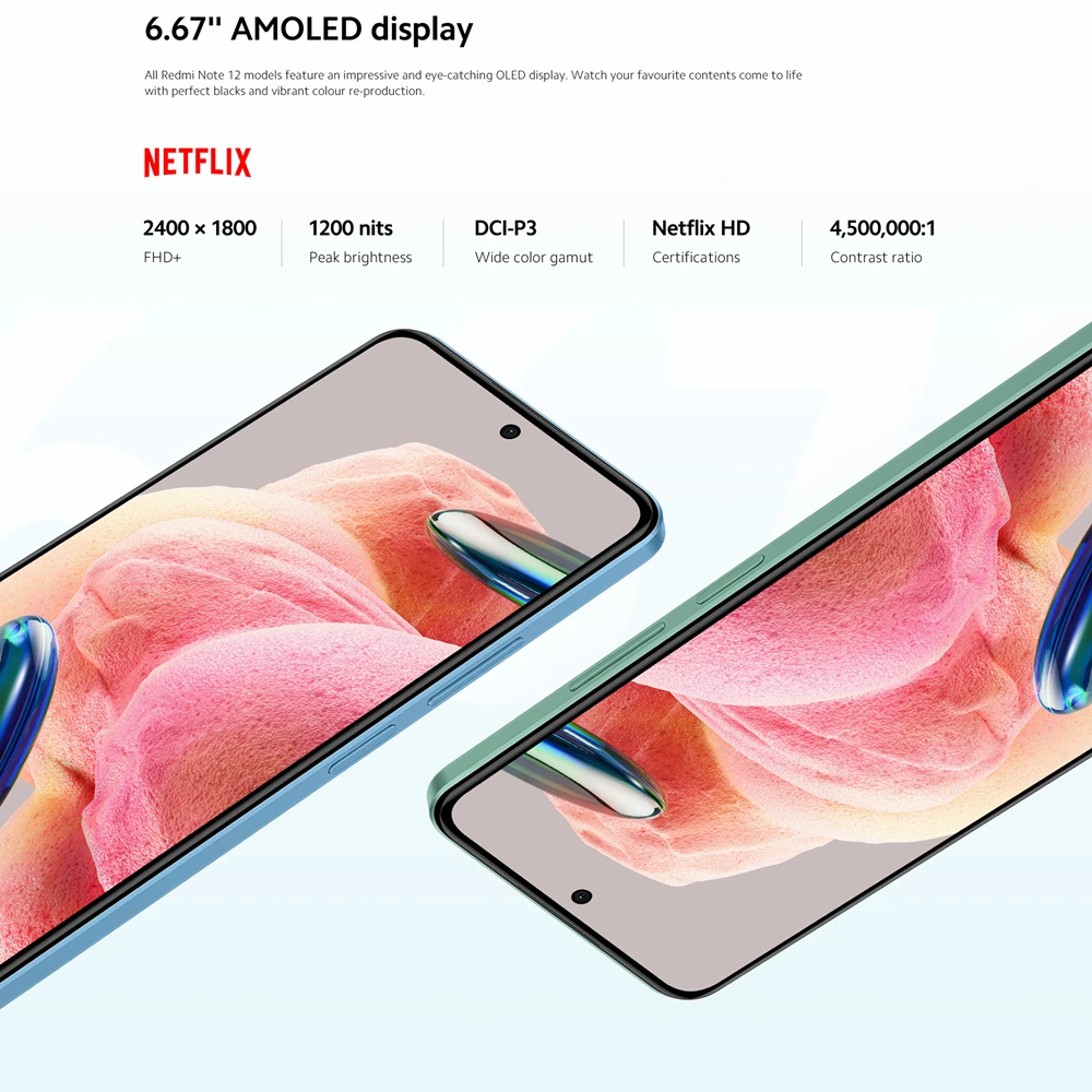 Xiaomi-Redmi Note 12グローバルバージョン,Snapdragon®50MPカメラ,685インチ画面,4GB /6GB /8GB 128GB 120hz,amoled 33w,急速充電,6.67