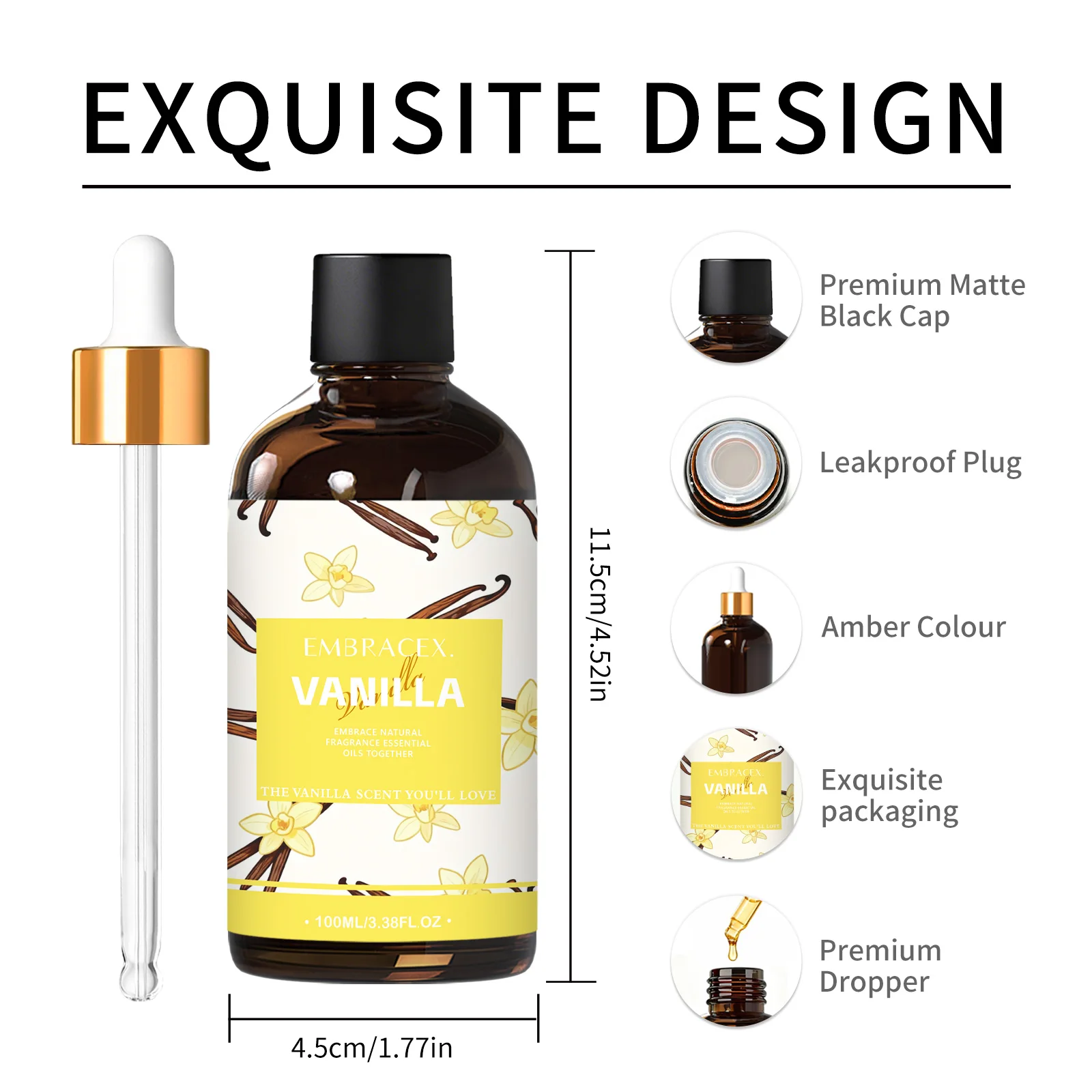 100ml Vanilla Fragrance Oils Car Air Freshener Oil For Diffusers, DIY Projects, Warm Scent Candle Making, Gift for Friends