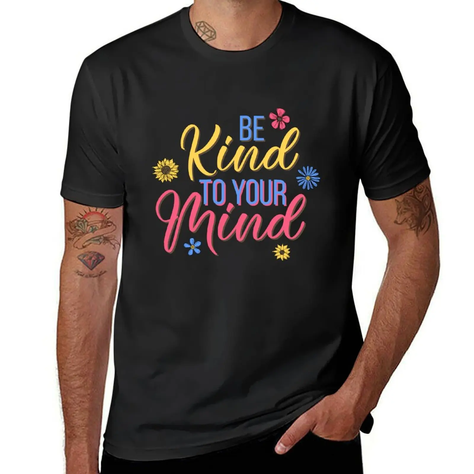 Be kind to your mind - mental health design T-Shirt boys animal print summer top t shirts for men cotton