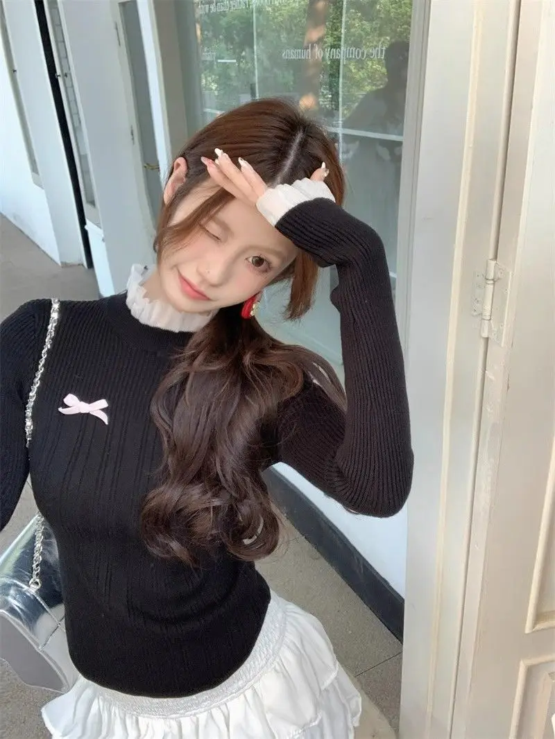 

Niche Top for Women's Autumn Clothing New Fashion Korean Style Sweet Spicy Style Short Slim Knit Sweater