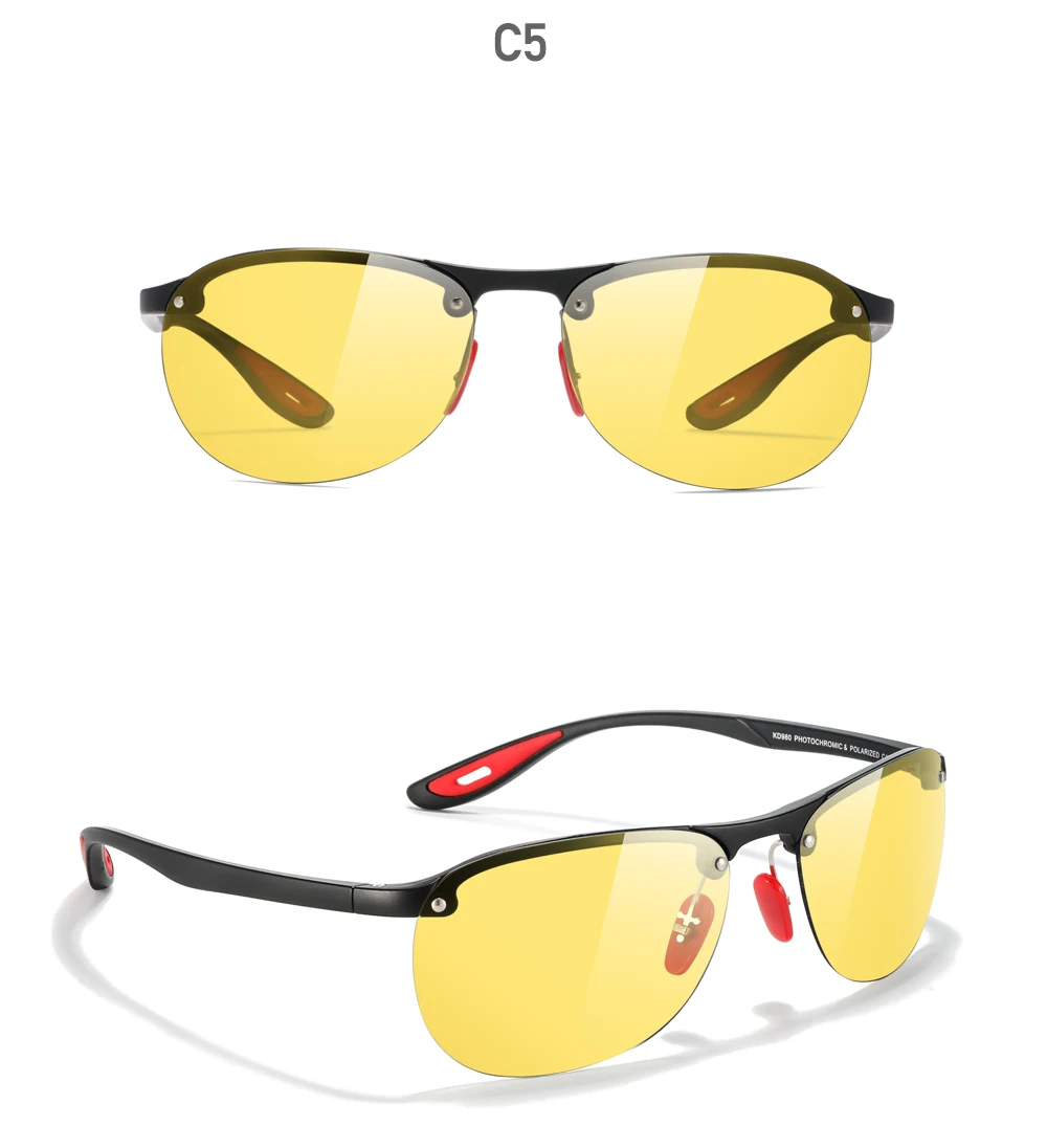 KDEAM Ultraleichte polarisierte Sonnenbrille für Herren, sportlich, elastisches TR90-Material, große Größe, 63 mm Linsenbreite, Angelbrille – Detail 15