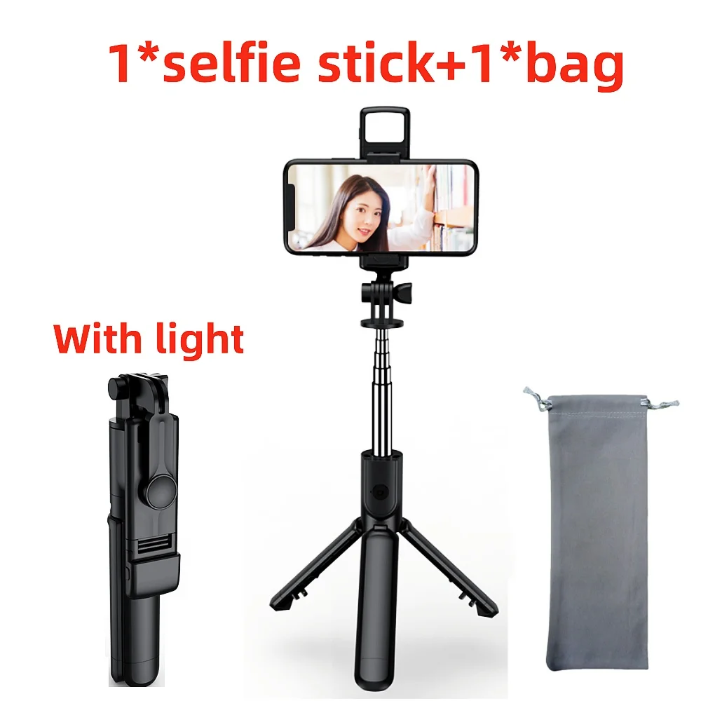 FGCLSY Neues Stativ für Smartphone-Kameras, Ständer mit Bluetooth-Auslöser und Licht, kabellose Selfie-Stick-Halterungen mit Telefonhalterung