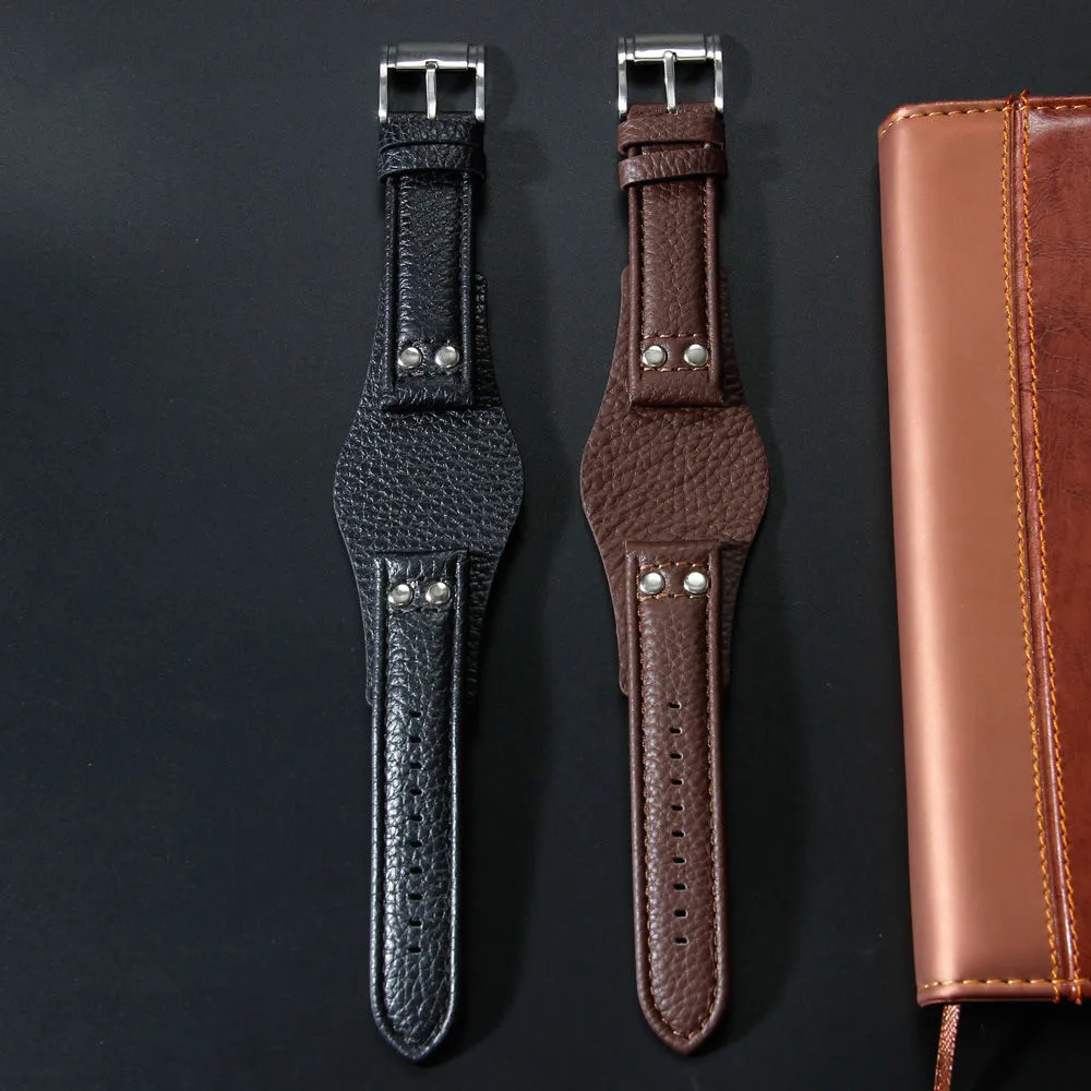 20mm 22mm Leather watch strap for Fossil CH2564 CH2565 CH2891 CH3051 FS4813 ME3102 AM4535 AM4486 AM4532 Men Rivet Watch Band