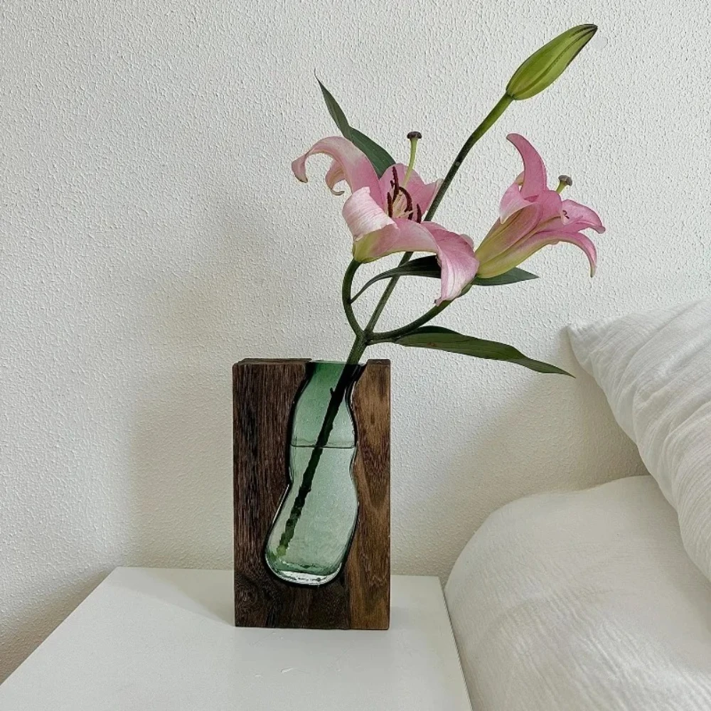Nordic Style Wooden Frame Gree - Glass Vase Nordic 评论和价格